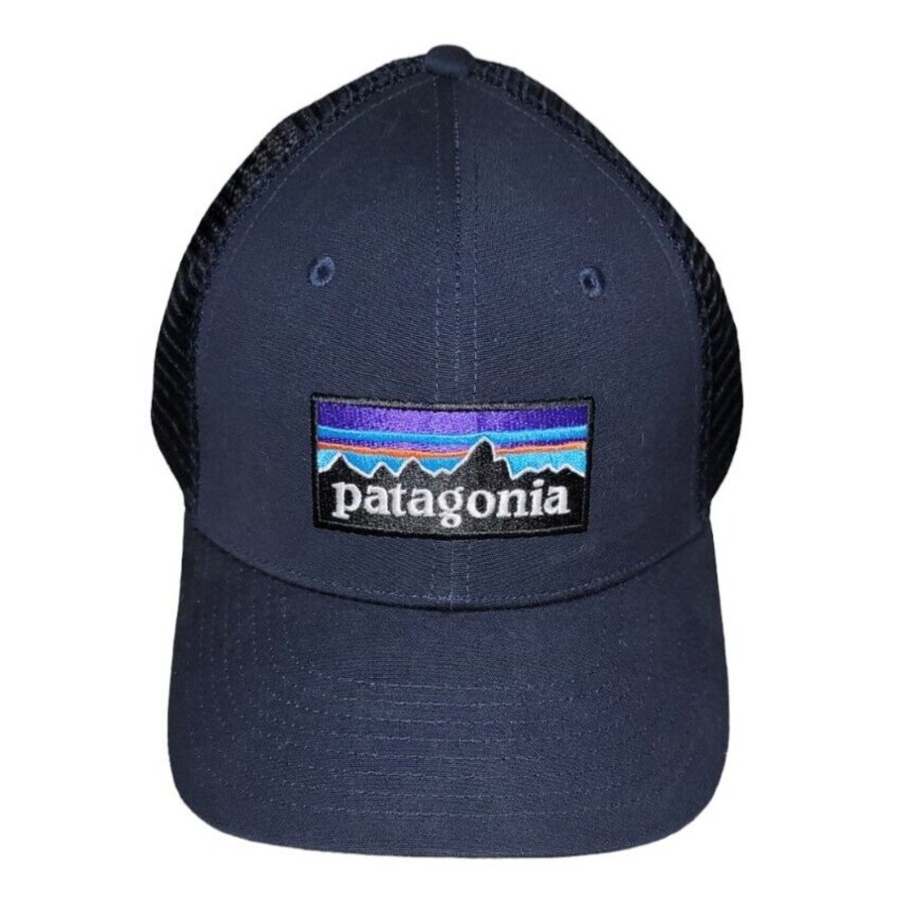 Patagonia P-6 Label LoPro Untrucker Hat Stone Blue Snapback Mesh Baseball Cap